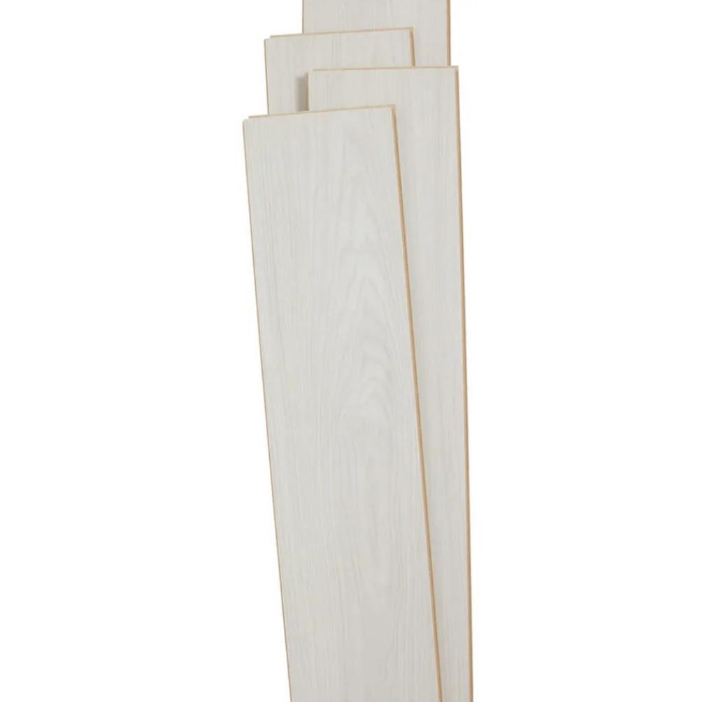 Wit houtlook laminaat, geschikt voor vloerverwarming, Ophalen, Wit, Nieuw, 10 tot 25 m²