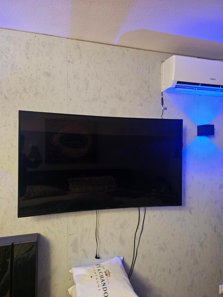 Samsung 55" curved smart tv, LED, Ophalen of Verzenden, 100 Hz, Samsung