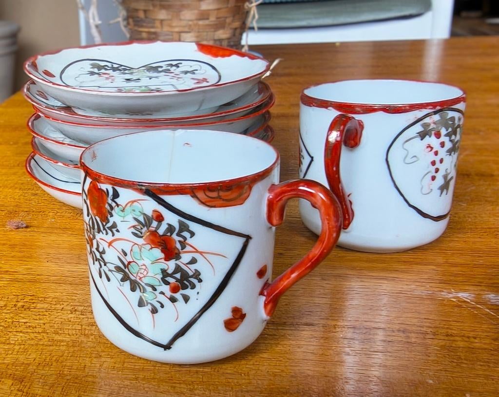 Japanse porseleinen kop en schotels, Antiek en Kunst, Antiek | Porselein, Ophalen of Verzenden