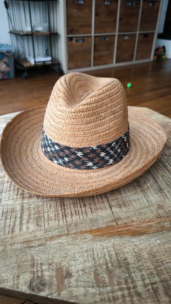 Vintage Italiaanse Strohoed - Maat 55 - Made in Italy fedora, Kleding | Dames, Ophalen of Verzenden, Zo goed als nieuw, One size fits all
