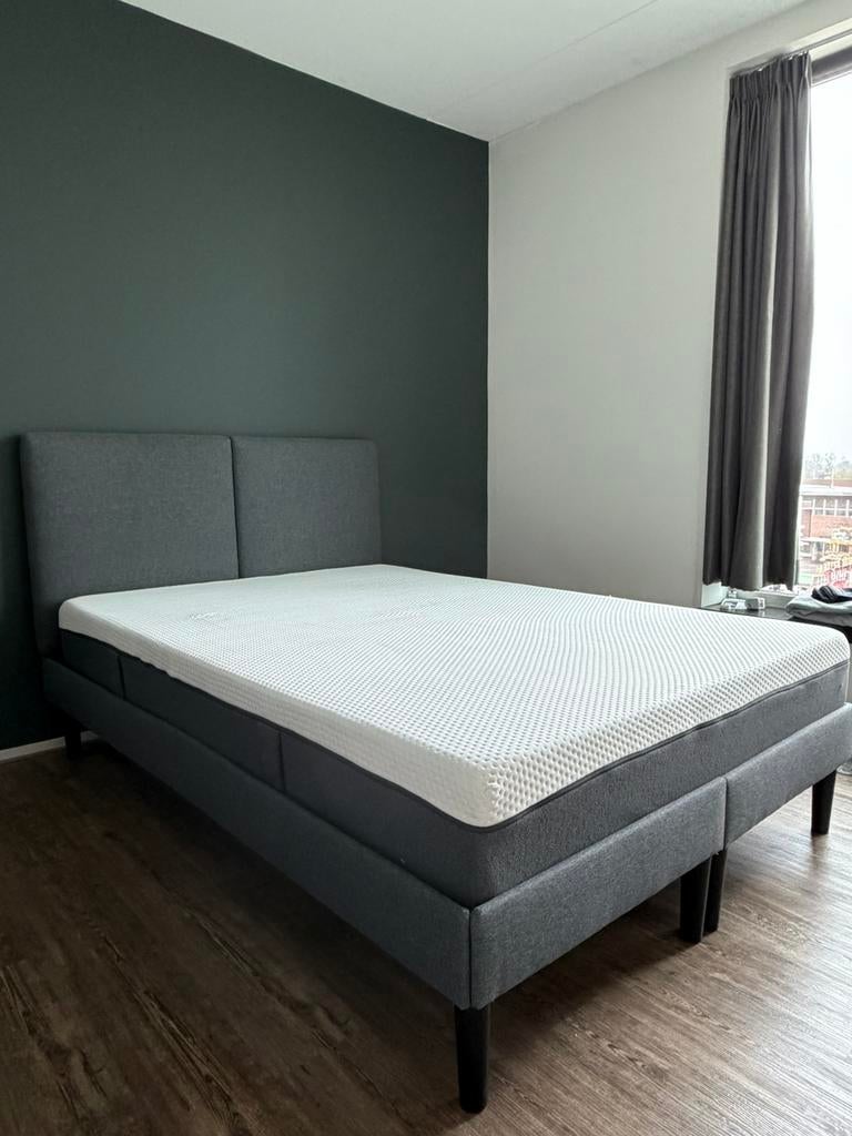 Emma bed 140x200, Ophalen, Wit, Tweepersoons, 140 cm