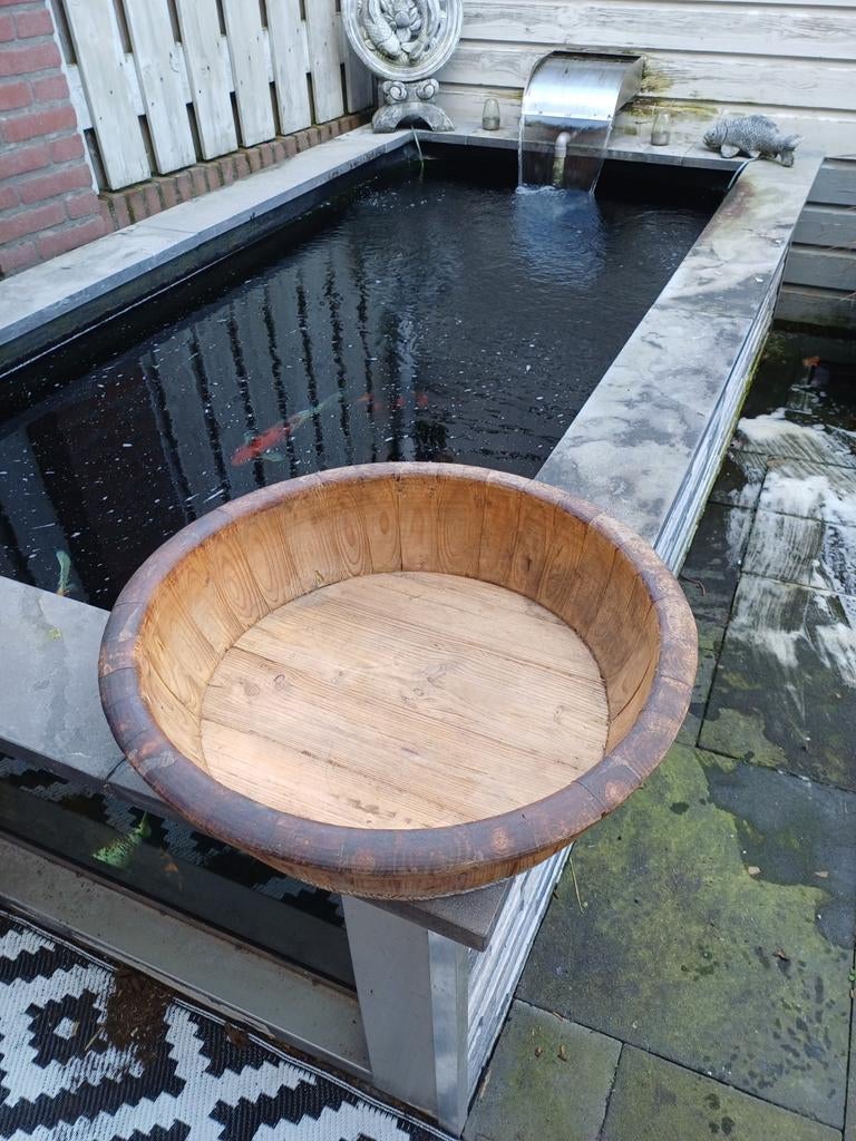 Mooie houten olijfschaal - 56 cm doorsnee, Ophalen, Rond, Hout