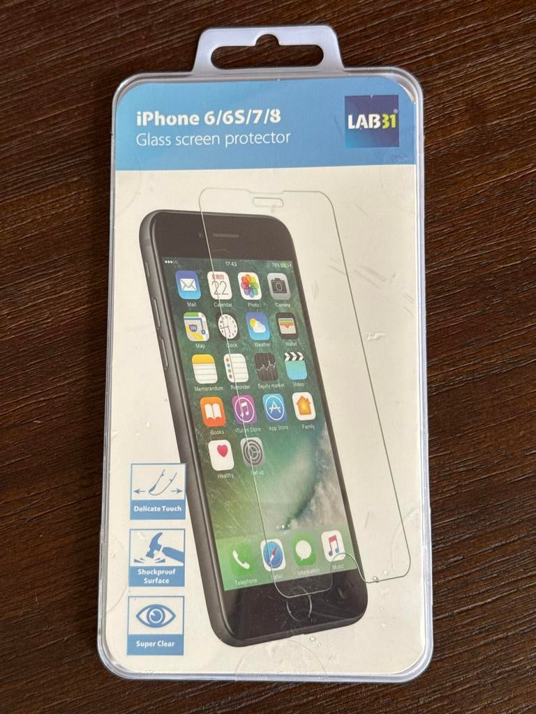Screenprotector iPhone 6/6S/7/8 - Glas - LAB31, Telecommunicatie, Ophalen of Verzenden, Nieuw, IPhone 6, Frontje of Cover