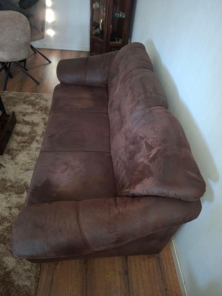 Bruin bankstel met losse fauteuil gratis ophalen, Ophalen of Verzenden