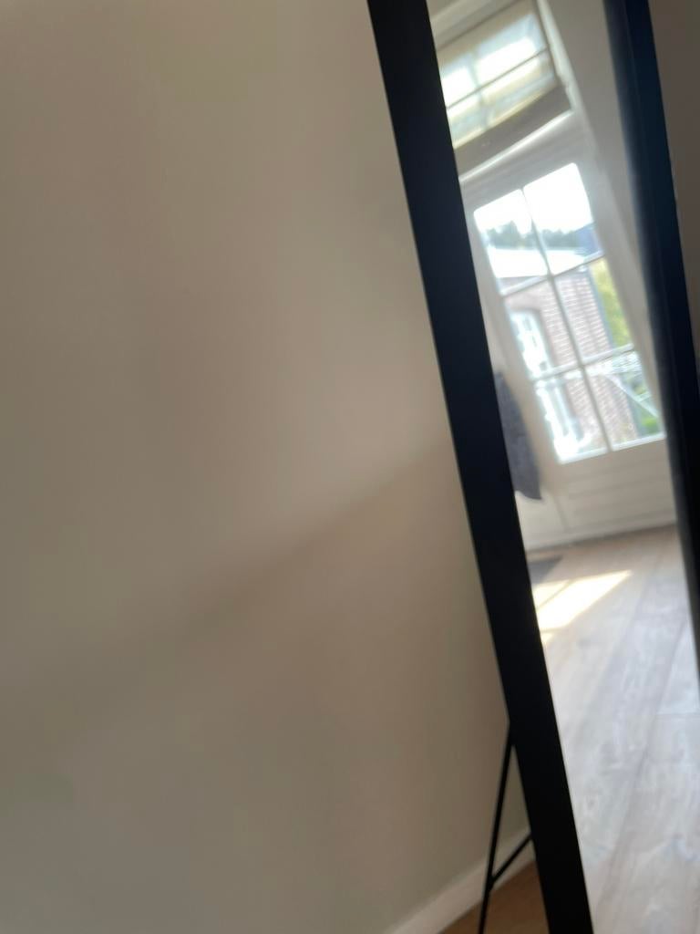 Te koop mooie zwarte passpiegel, Ophalen of Verzenden, Zo goed als nieuw, 150 tot 200 cm, Rechthoekig