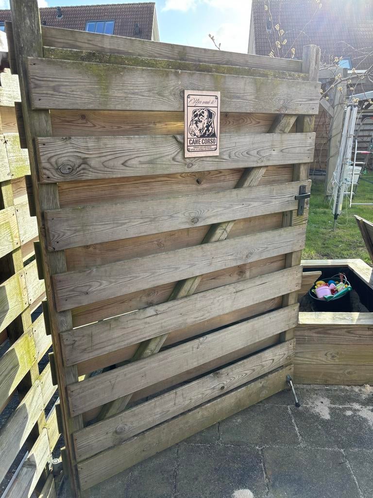 Schuttingdeur 125 x 180, Tuin en Terras, Schuttingen, Ophalen of Verzenden, Gebruikt, Hout, 1 tot 2 meter