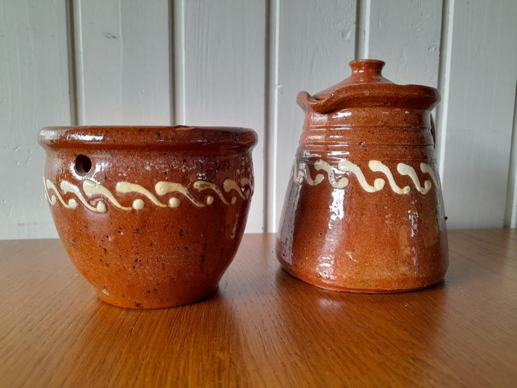 Vintage aardewerk potjes, Antiek en Kunst, Antiek | Keramiek en Aardewerk, Ophalen