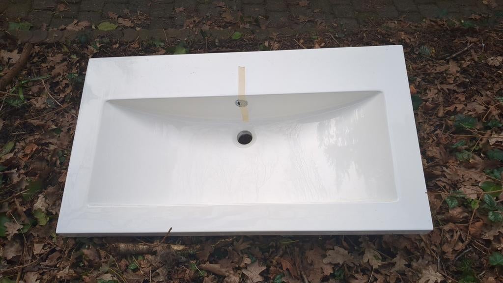 Witte wastafel, nieuw in doos, Doe-het-zelf en Verbouw, Sanitair, Ophalen of Verzenden, Nieuw, Wastafel
