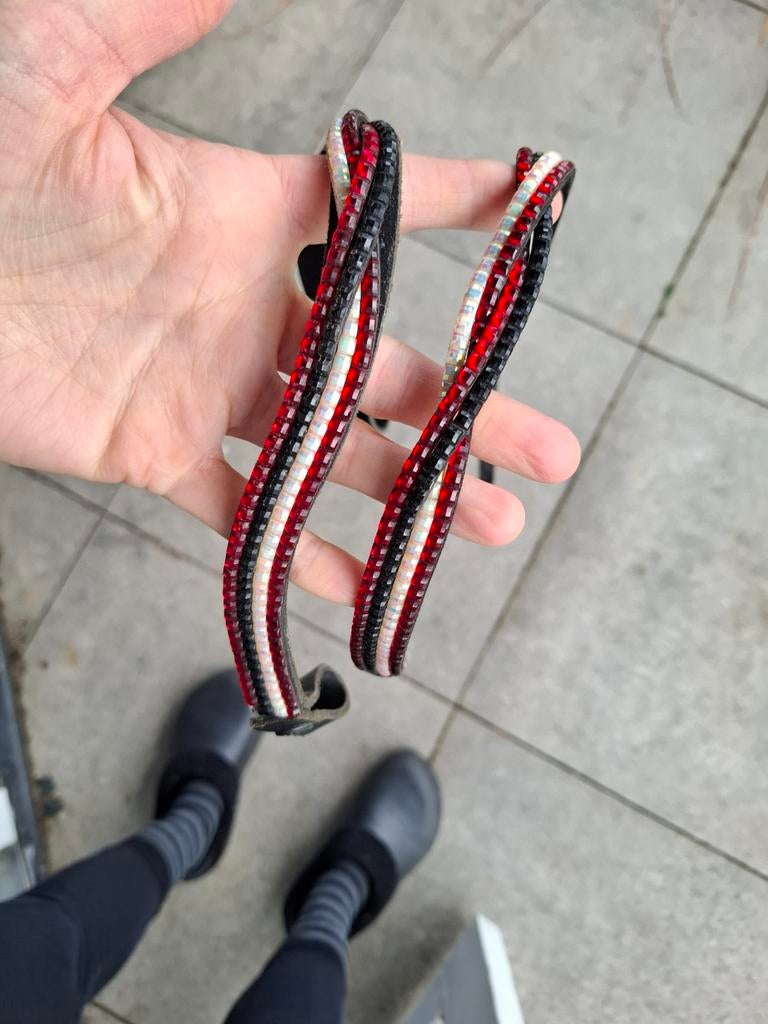 Zadelsieraad + frontriem rood, Ophalen of Verzenden, Zo goed als nieuw