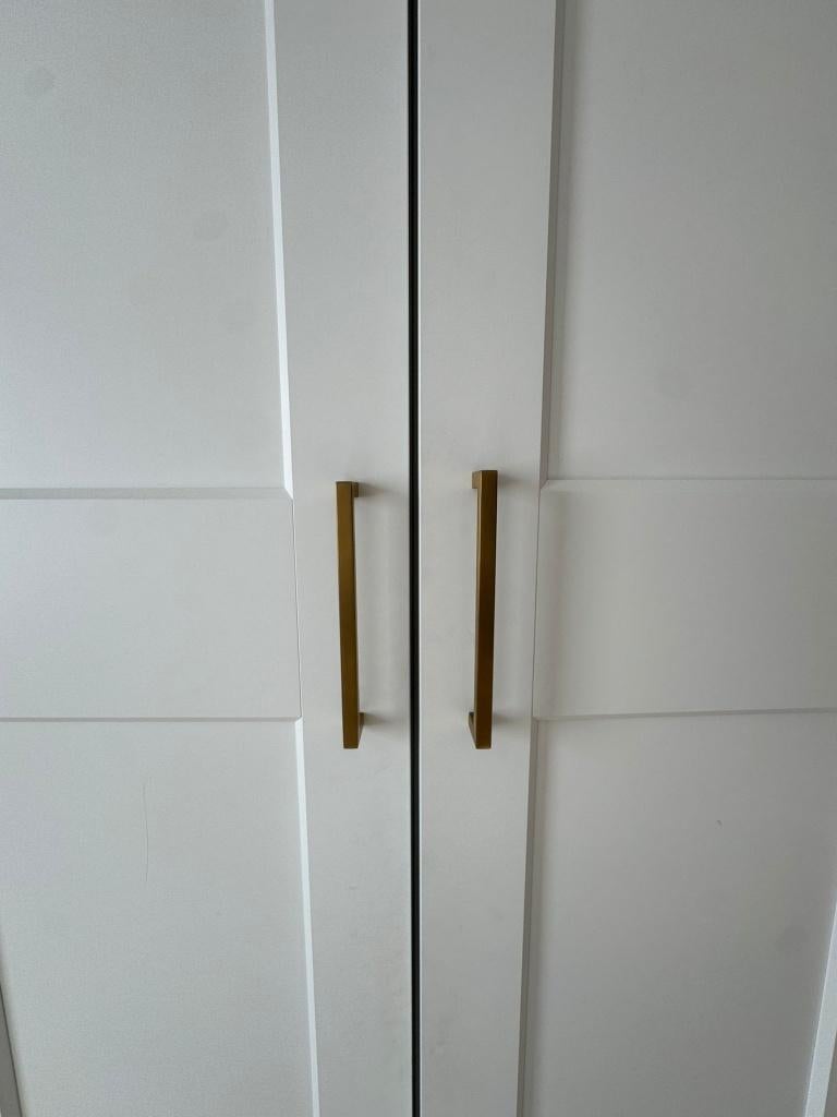 IKEA PAX kledingkast met GRIMO deuren – 100x60x236 cm – wit, 200 cm of meer, Eikenhout, Zo goed als nieuw, 50 tot 75 cm