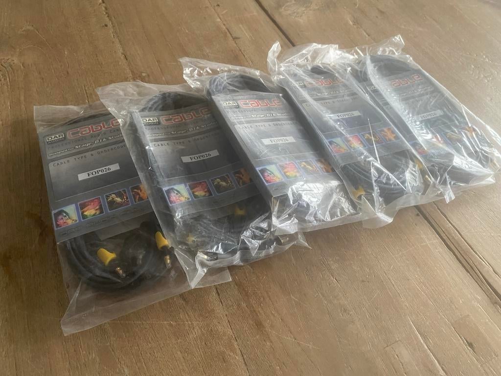DAP FOP02 Miniplug naar Miniplug Kabel Zwart 6m (5 stuks), Muziek en Instrumenten, Kabels en Stekkers, Nieuw, Apparatuur, Ophalen of Verzenden
