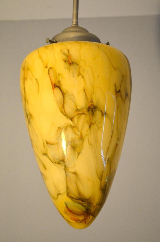 Prachtige Art-Deco / Gispen / Bauhaus Menhir druppellamp, Gebruikt, 50 tot 75 cm, Art-Deco, Gispen, Bauhaus, Amsterdamse school, Berlage