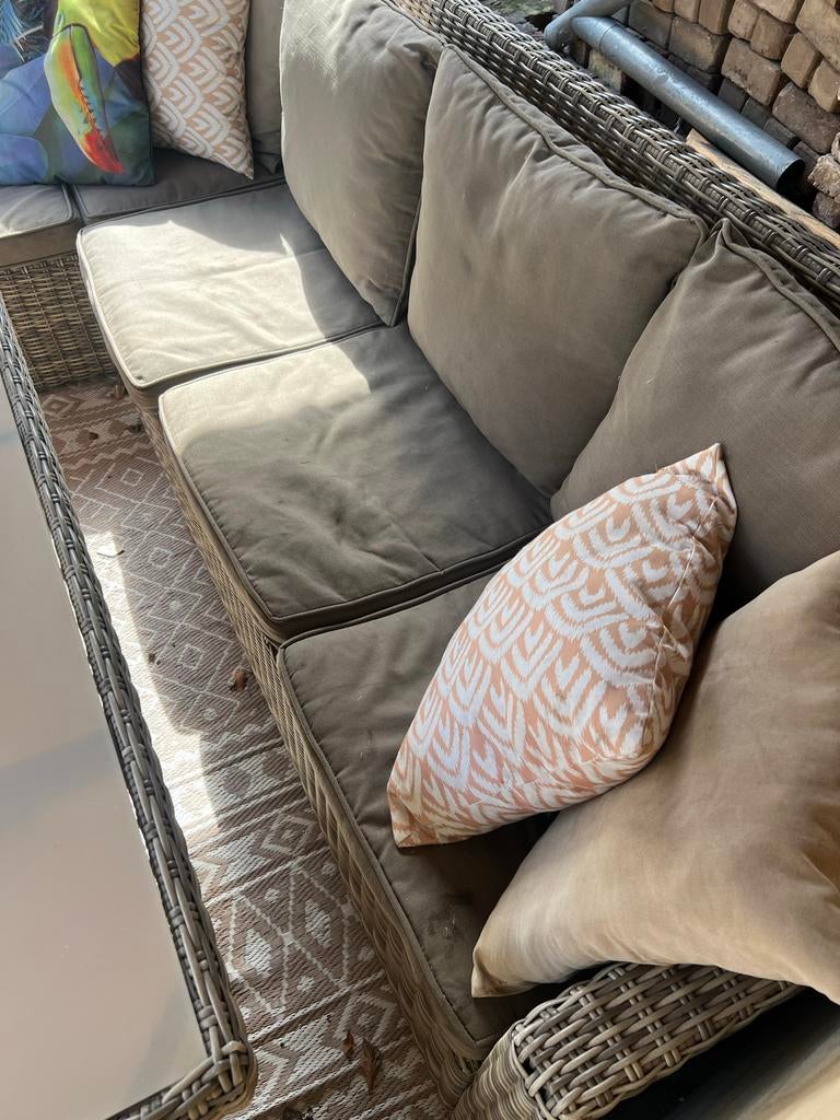 Stijlvolle Pure loungeset – groot en multifunctioneel, Ophalen, Gebruikt, Meer dan 8 zitplaatsen, Wicker