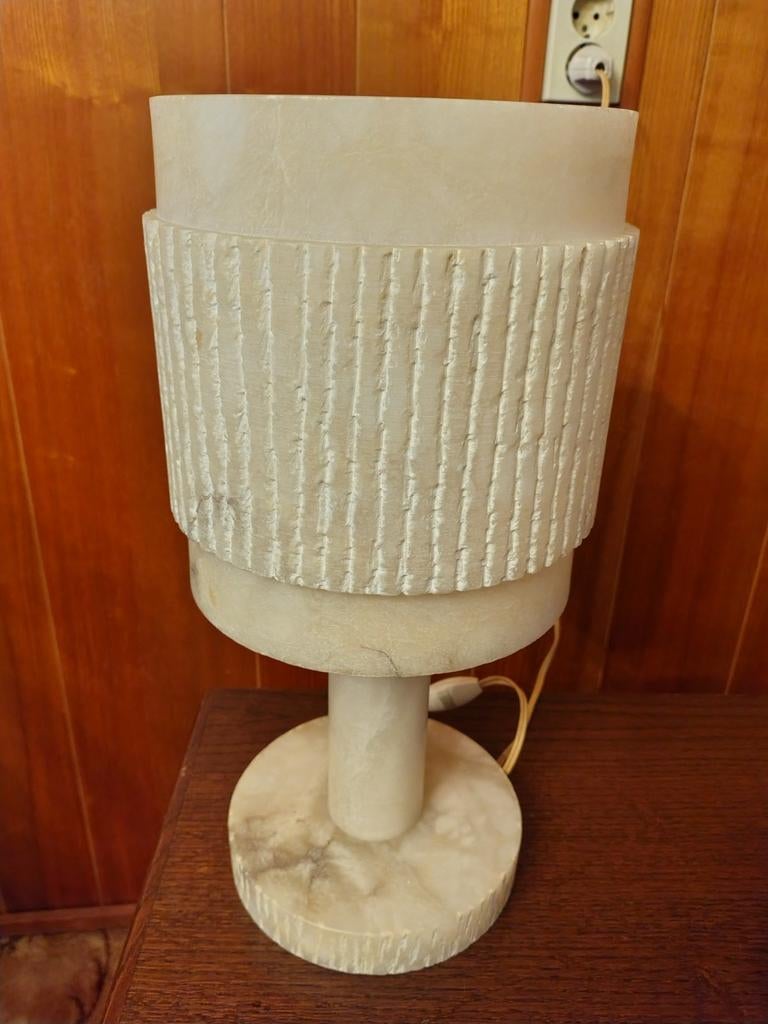 Tafellamp van steen, albast, Vintage, Overige materialen, Gebruikt, Vintage, Ophalen of Verzenden