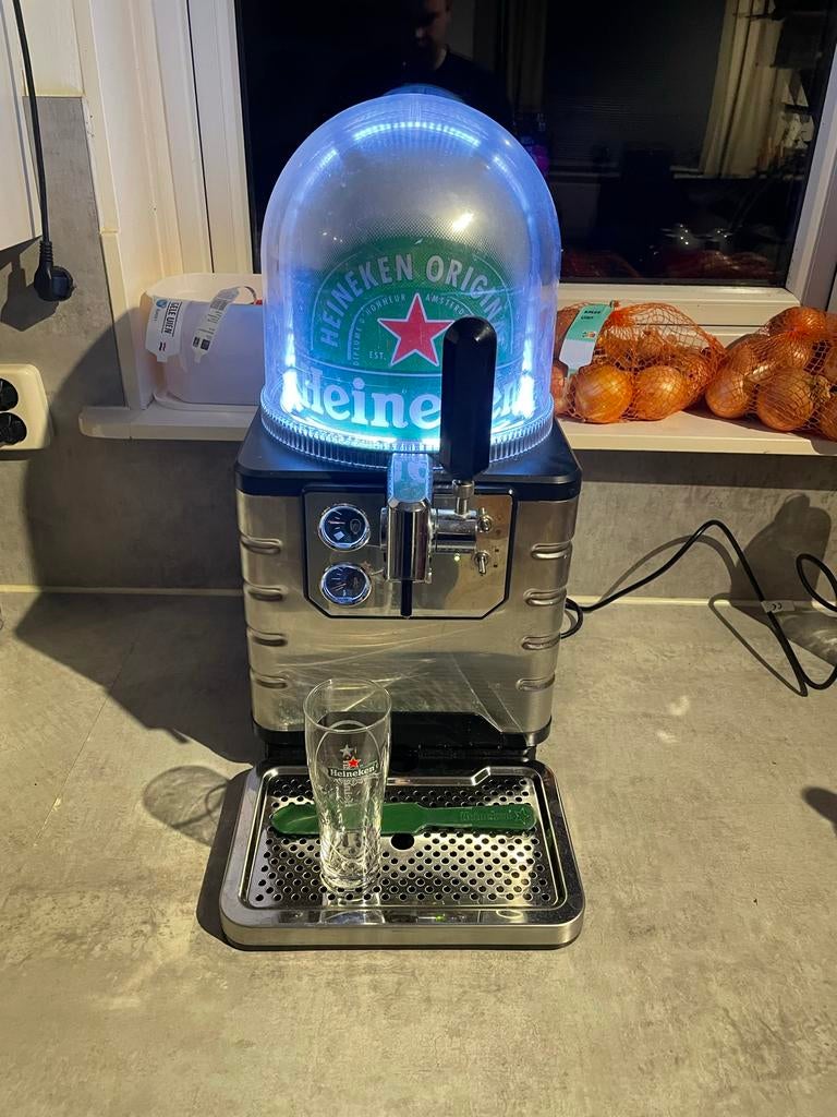 Heineken Blade thuistap met glazen en spoelbak borstel, Ophalen of Verzenden, Zo goed als nieuw