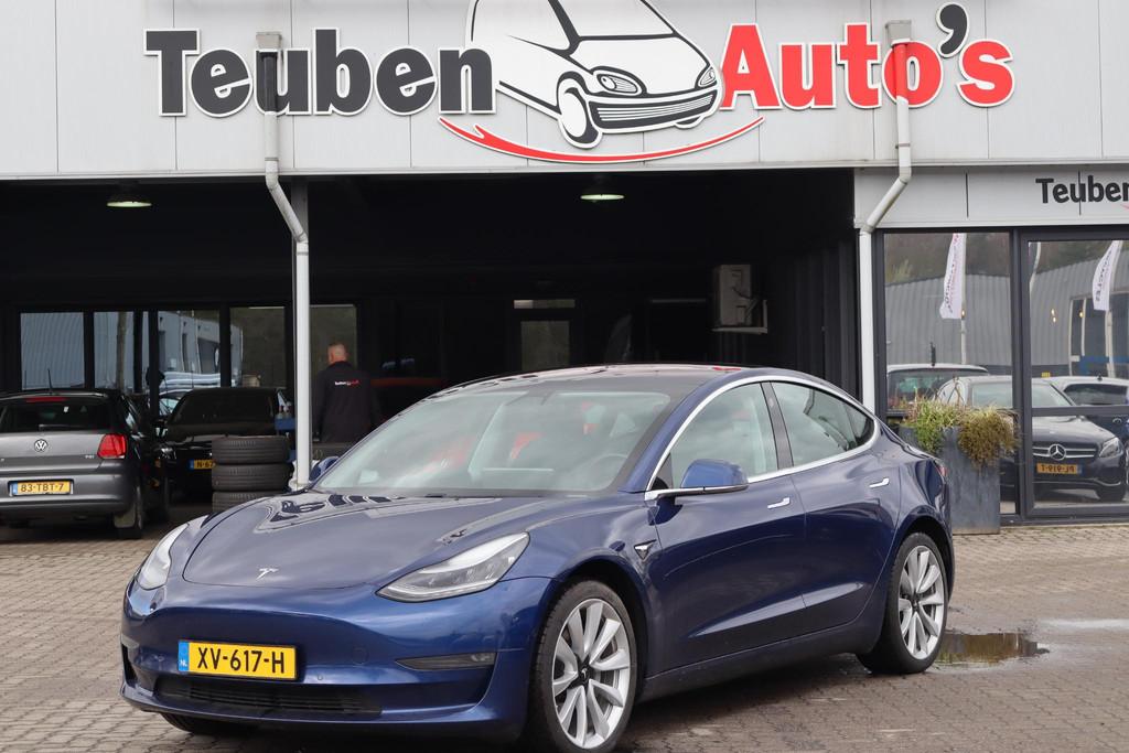 Tesla Model 3 Long Range AWD 75 kWh 86% SOH, Lederen interie, Stof, Blauw, Origineel Nederlands, 351 pk