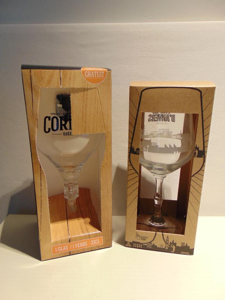 2 Bierglazen 1 Cornet 33 cl + 1 Trippel d'Anvers glas, Verzamelen, Biermerken, Ophalen of Verzenden, Zo goed als nieuw, Glas of Glazen