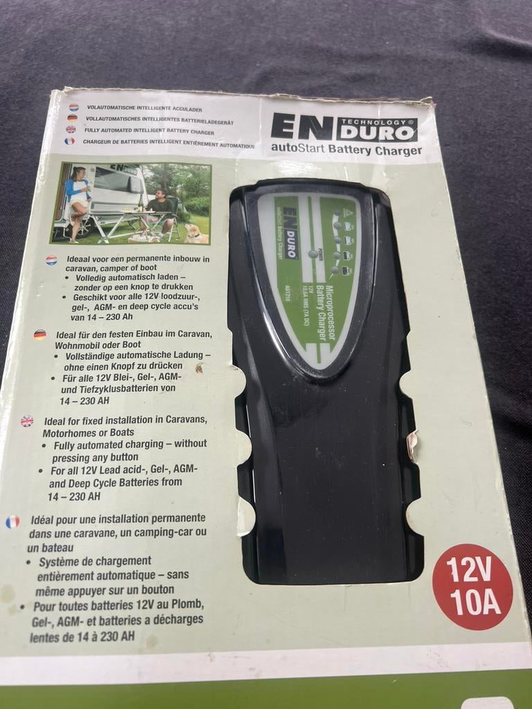 Enduro acculader / druppellader 12V/ 10A, Ophalen of Verzenden, Zo goed als nieuw