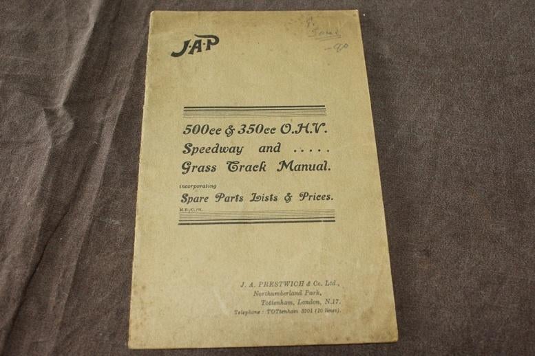JAP 350cc 500cc Speedway grass track manual parts list, Ophalen of Verzenden, Overige merken
