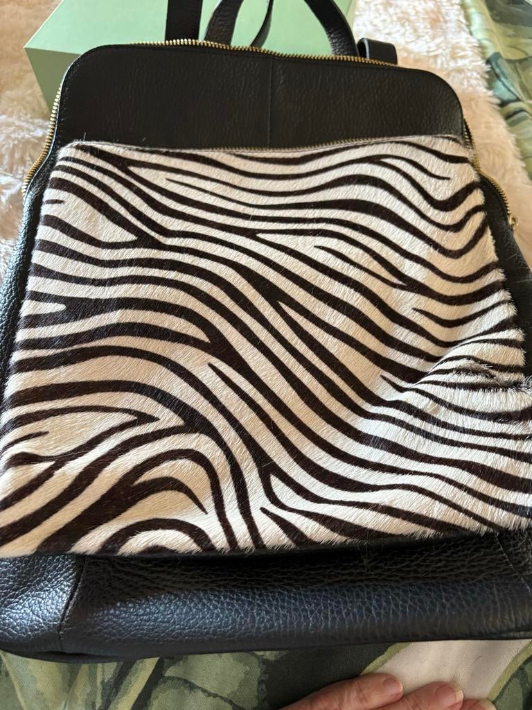 Zebra print leren tas - echt leer (pony hair), Sieraden, Tassen en Uiterlijk, Tassen | Damestassen, Ophalen of Verzenden, Zo goed als nieuw