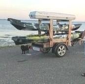 Twee kajaks, met aanhangwagen, Watersport en Boten, Ophalen, Gebruikt, 1-persoons