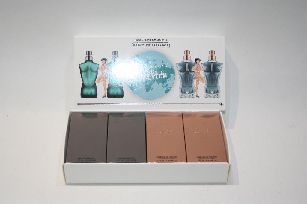 Gaultier Airlines geschenkset Heren / Man 4 x 7 ml  mini's, Verzenden, Nieuw, Miniatuur, Gevuld
