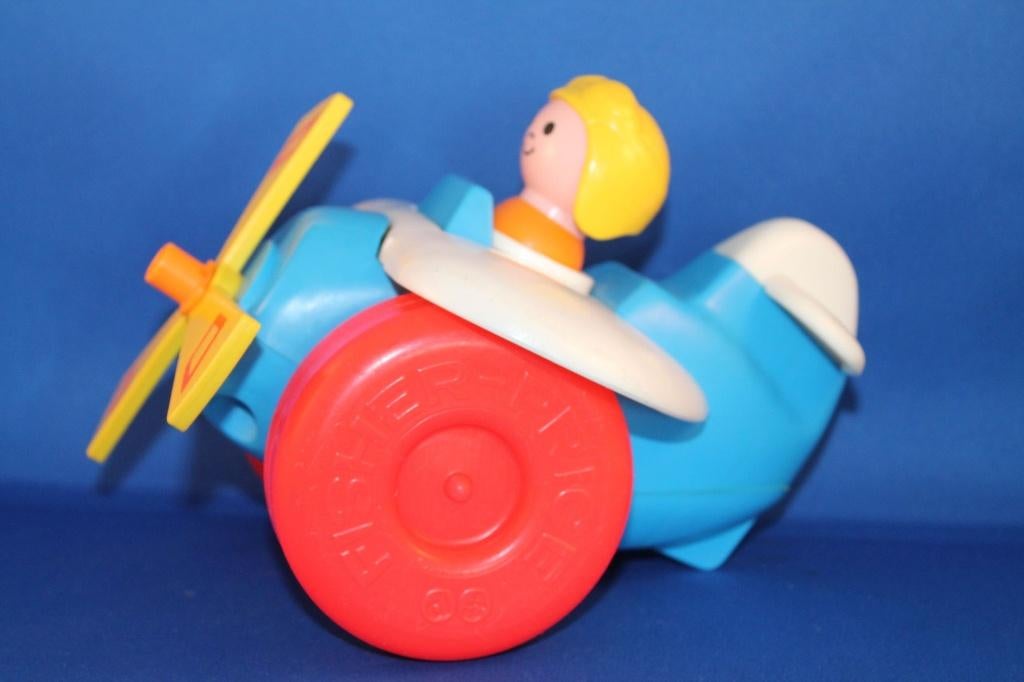 Vintage Fisher Price Vliegtuig, 1980, mooie conditie! 1A24, Tweedehands verkoop, Tweedehands verkoop, Ophalen of Verzenden, Geen@idee.nl