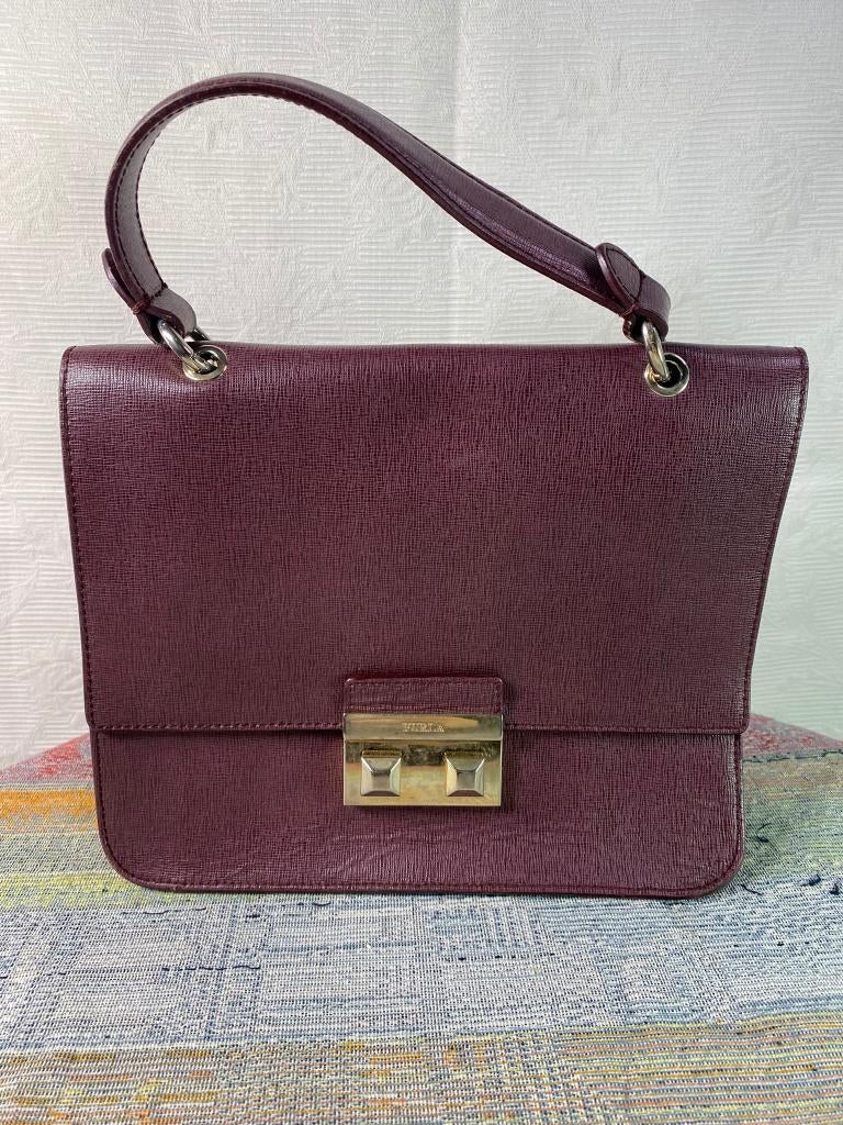 Furla Lederen Handtas - Bordeaux Rood - Klassiek Model, Sieraden, Tassen en Uiterlijk, Tassen | Damestassen, Zo goed als nieuw