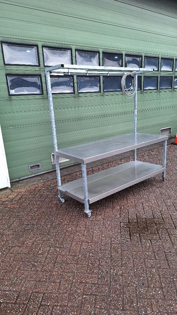 Werkbank werktafel  RVS/gegalvaniseerd 70 x182 cm, Doe-het-zelf en Verbouw, Werkbanken, Ophalen, Gebruikt, 170 cm of meer, Industriepark 2a 9351PA Leek