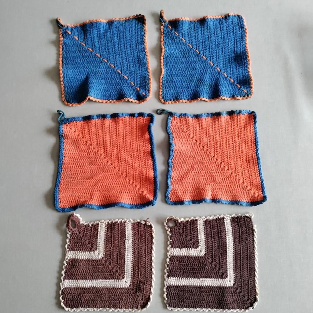 Pannenlappen,nostalgie,grootmoeder,katoen,handgemaakt,oma, Ophalen of Verzenden, Zo goed als nieuw, Overige typen