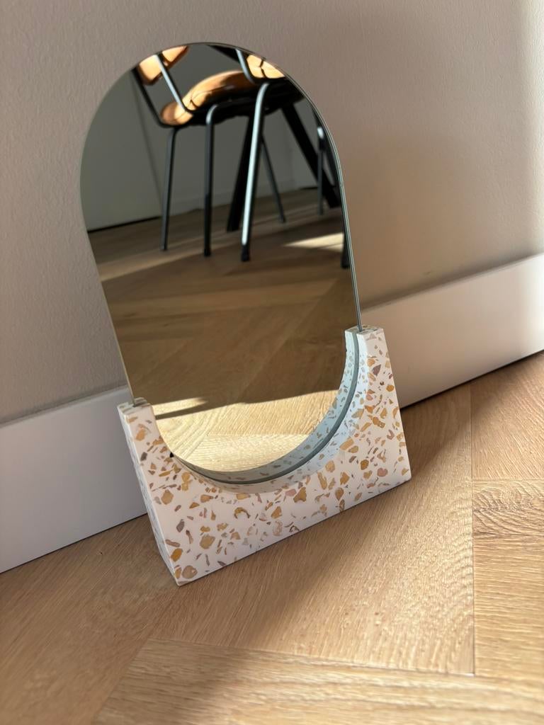 Spiegel terrazzo, Ophalen, Minder dan 50 cm, Zo goed als nieuw, Minder dan 100 cm