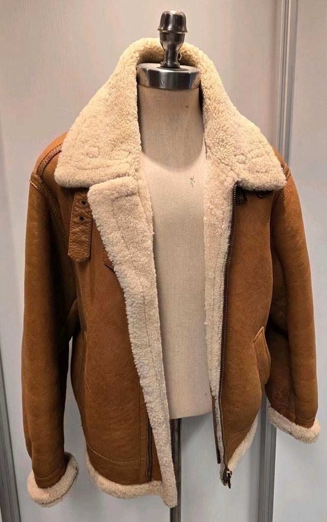 Heren lammy coat pilotenjas - maat M - lamsleer en lamsvacht, Kleding | Heren, Jassen | Winter, Ophalen of Verzenden, Gedragen