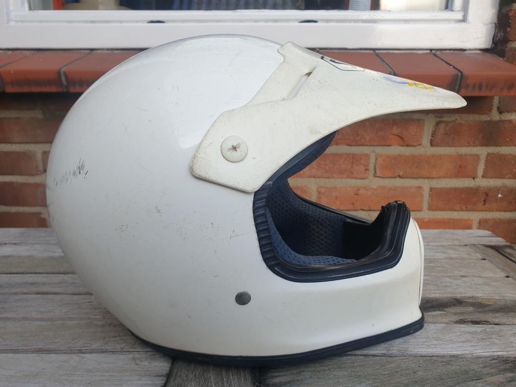Shoei FX-2 White Vintage Crosshelm Classic Retro Pre95 90, Motoren, Kleding | Motorhelmen, Offroadhelm, Ophalen of Verzenden, S