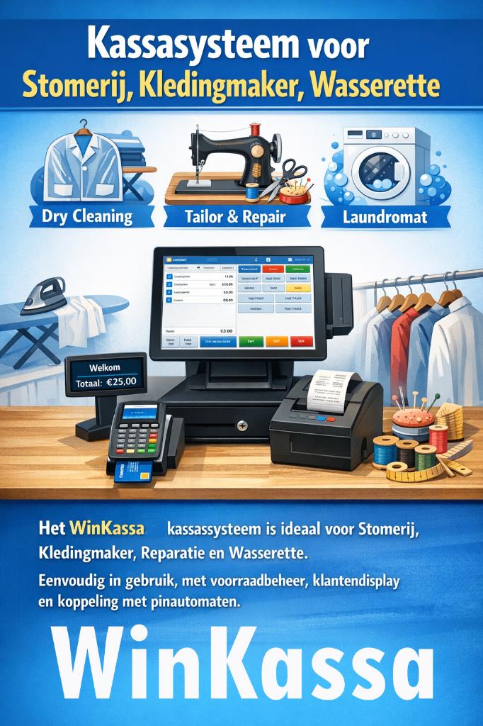 Kassasysteem Software voor Stomerij, Wasserette & Kleermaker, Ophalen of Verzenden, Windows