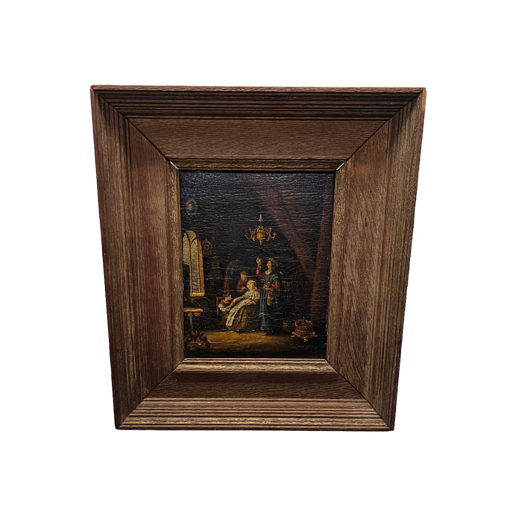 Antiek schilderij naar een werk van Gerrit Dou, 18e/19e eeuw, Ophalen of Verzenden