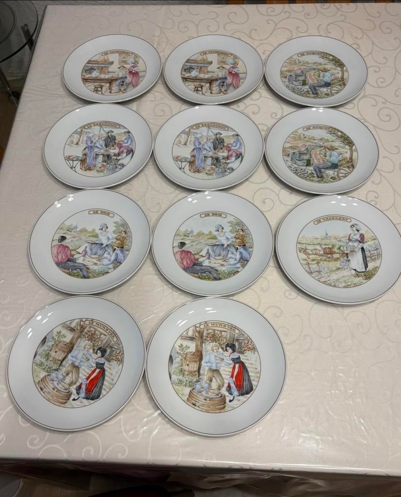 Set van 10 Pillivuyt borden - Frankrijk, Ophalen of Verzenden