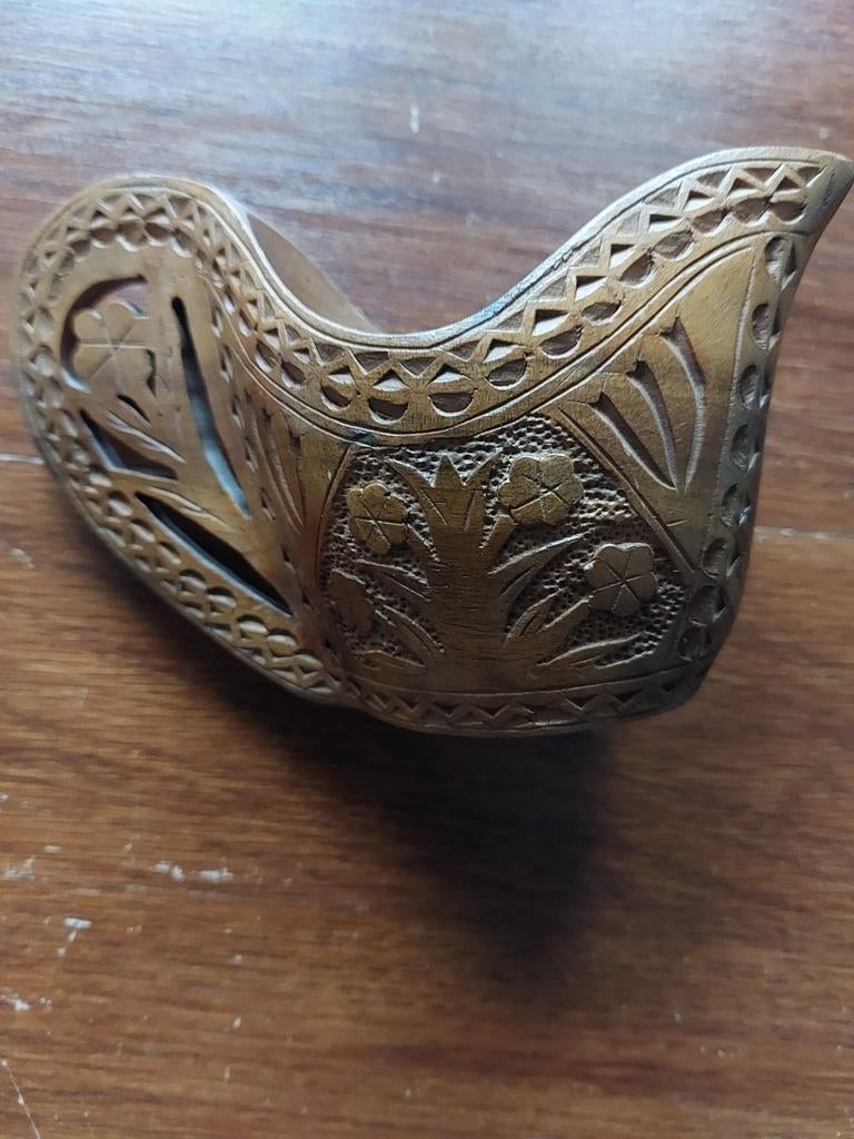 handgesneden houten ceremoniële huwelijksbeker,, Antiek en Kunst, Ophalen of Verzenden