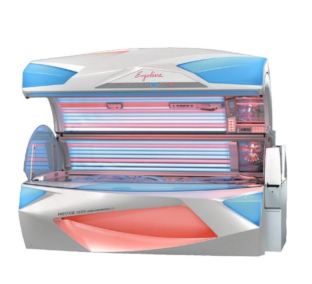 Ergoline Prestige 1600 Occasion, Ophalen of Verzenden, Gebruikt, Zonnebank enkelzijdig, 10 tot 15 lampen