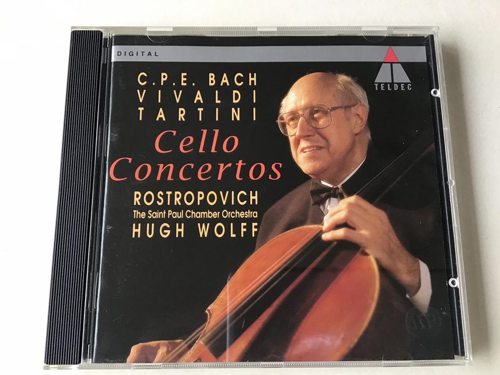 C.P.E.Bach/ Vivaldi/Tartini/ Cello concertos / Rostropovich, Ophalen of Verzenden, Barok, Zo goed als nieuw, Orkest of Ballet