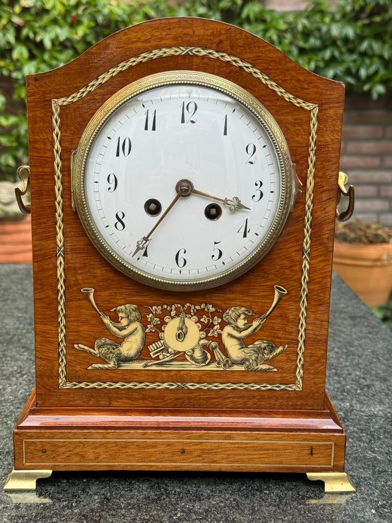 Engelse bracket clock, Tafelklok, pendule, Empire, Antiek en Kunst, Antiek | Klokken, Ophalen
