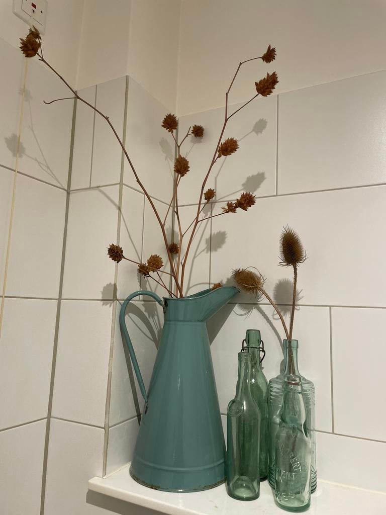 Antieke lampetkan & flesjes-brocante set, Antiek en Kunst, Ophalen