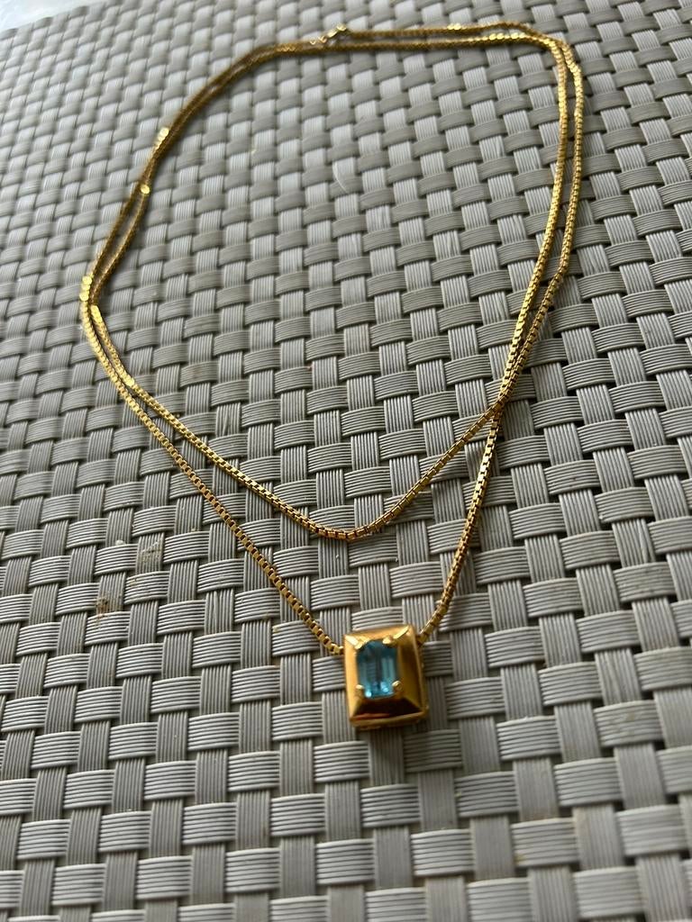 Ketting met steen 20 euro, Ophalen of Verzenden, Zo goed als nieuw, Zilver, Overige materialen