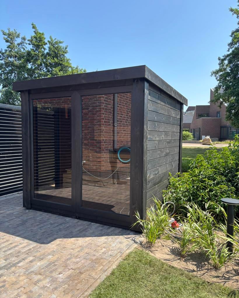 Panorama buitensauna tuinsauna sauna thermowood, Ophalen of Verzenden, Nieuw, Fins of Traditioneel, Complete sauna