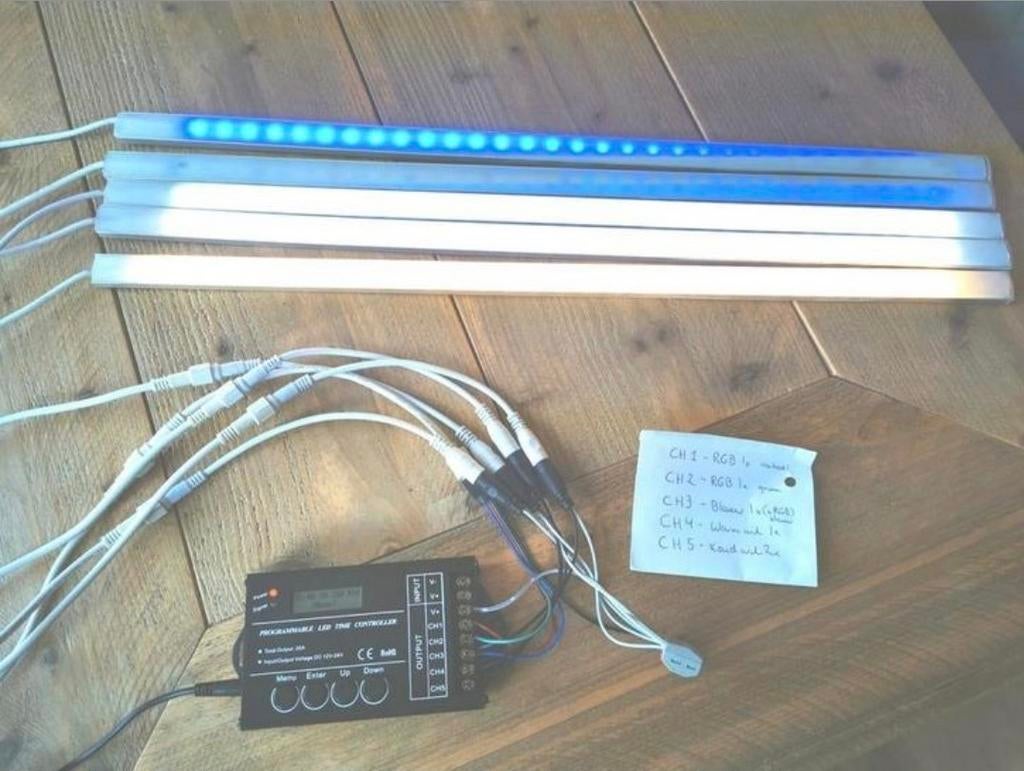 Aquarium verlichting controller TC420 met 5 ledlampen, Ophalen of Verzenden, Zo goed als nieuw, Verlichting of Verwarming