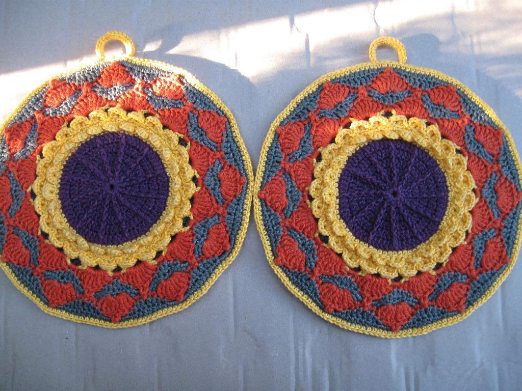 Gehaakte pannenlappen., Huis en Inrichting, Keuken | Textiel, Ophalen of Verzenden, Nieuw, Overige kleuren, Overige typen