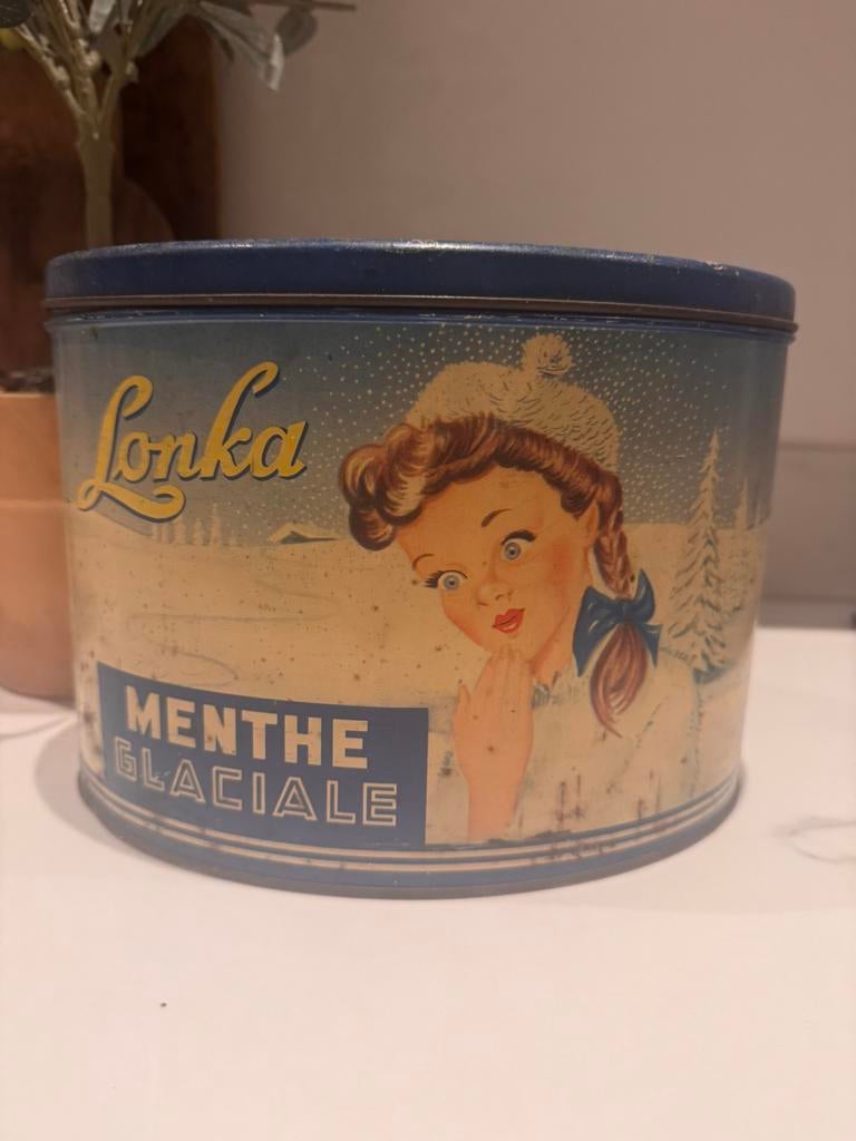 Lonka oud blik winter kerst, Ophalen of Verzenden, Gebruikt, Overige