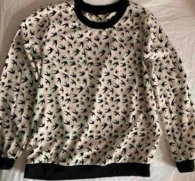 ONLY blouse /truitje met vogeltjes - maat 38/40, Verzenden, Zo goed als nieuw, Maat 38/40 (M), Wit