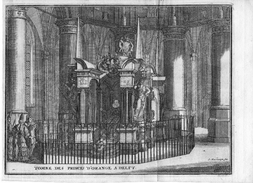 gravure graf Willem van Oranje Delft, Jan Luijken 1730, Verzenden