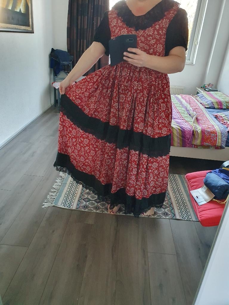 Victorian, antique, gothic, fantasy dress XL - XXL, Kleding | Dames, Jurken, Gedragen, Maat 46/48 (XL) of groter, Rood, Onder de knie