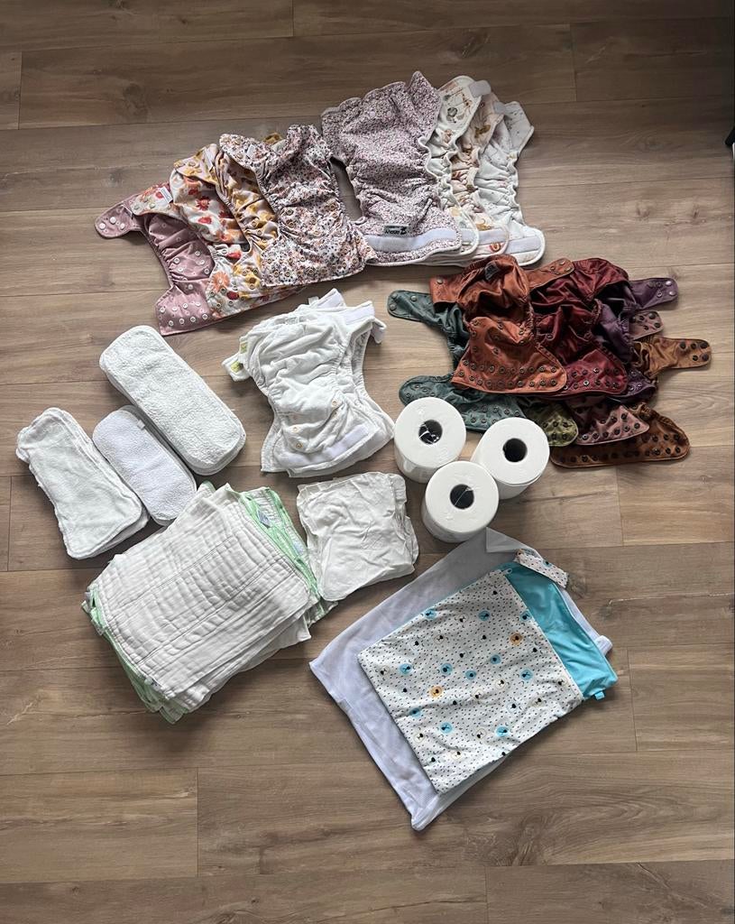 Wasbare luiers weinig gebruikt - complete set, Ophalen of Verzenden, Zo goed als nieuw, Jongetje of Meisje